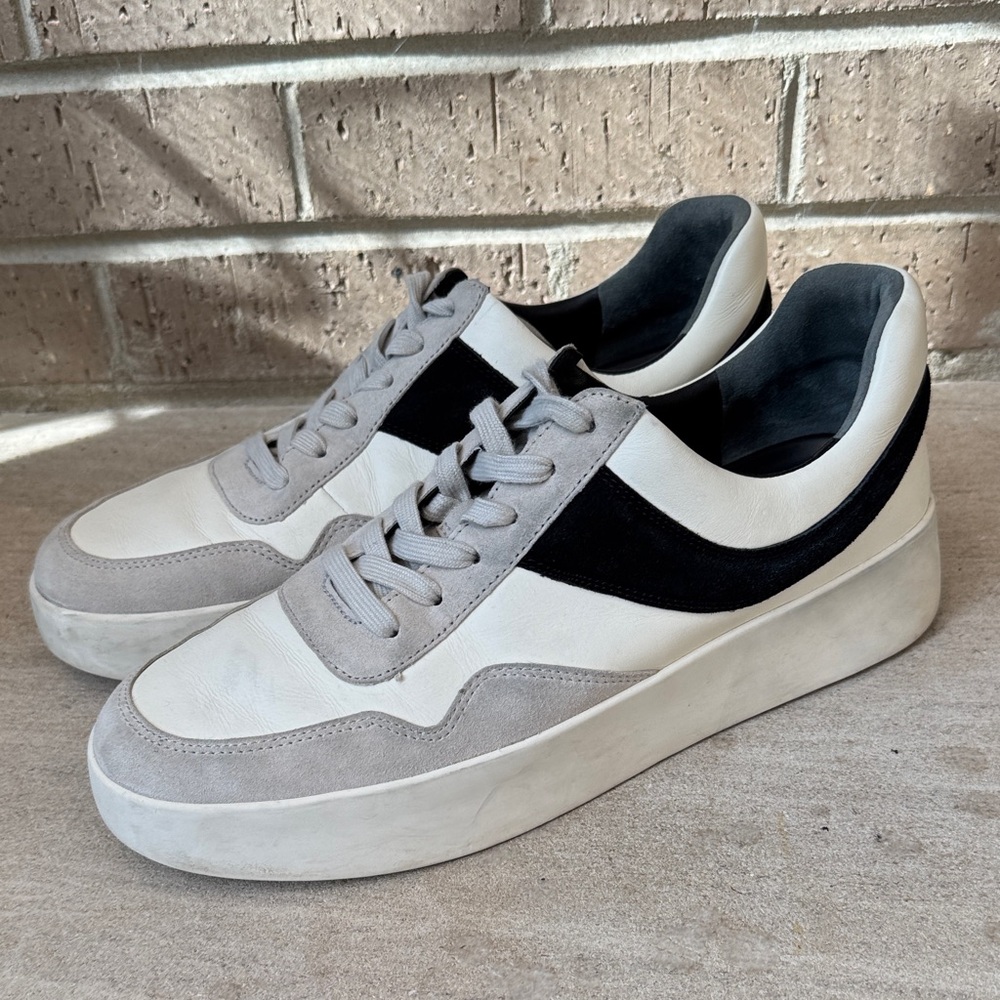 Vince womens 10 M Warren court white leather platform sneaker shoes
